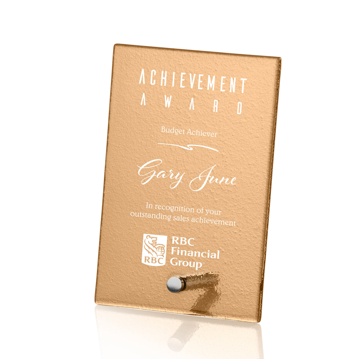 Custom Logo Atchison Russet Rectangle Award - Silver
