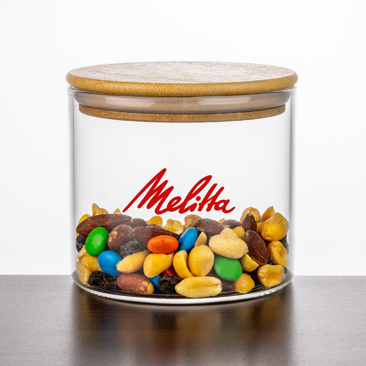 Custom Logo Aniston Jar w/Bamboo Lid - Imprinted
