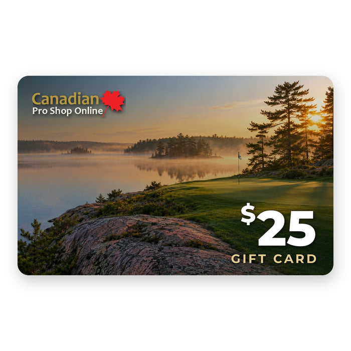 $25 Canadian Pro Shop Online e-gift card with a Muskoka sunrise golf course
