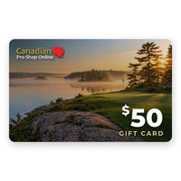 $50 Canadian Pro Shop Online e-gift card with a Muskoka sunrise golf course