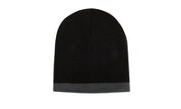 Custom Logo Headwear Canada Roll Down Two Tone Acrylic Beanie - Toque