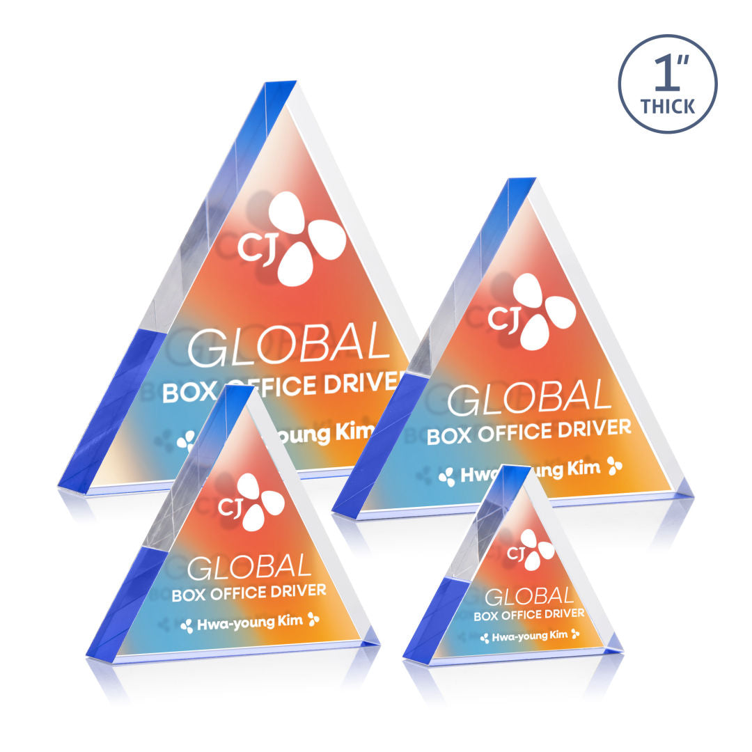 Custom Logo Spartan Triangle VividPrint™ Double Sided Award - Blue