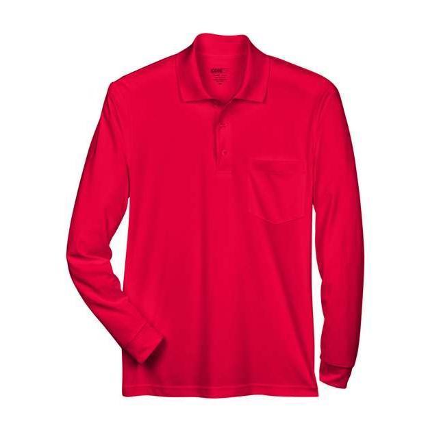 CORE365 Men's Pinnacle Performance Long Sleeve Piqué Polo with Pocket