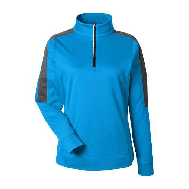 CORE365 Women's Market Snag Protect Mesh Colourblock Quarter-Zip Pullover
