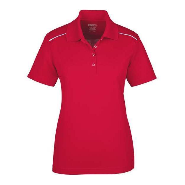 CORE365 Women's Radiant Performance Piqué Polo with Reflective Piping