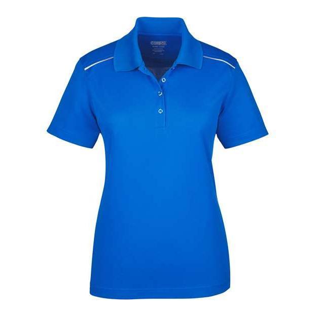 CORE365 Women's Radiant Performance Piqué Polo with Reflective Piping