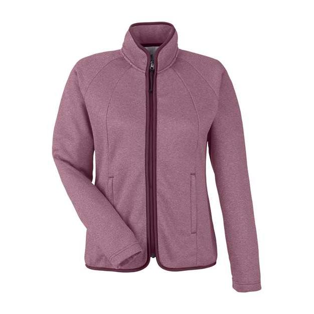 CORE365 Women's Venture Heathered Stripe Full-Zip Jacket