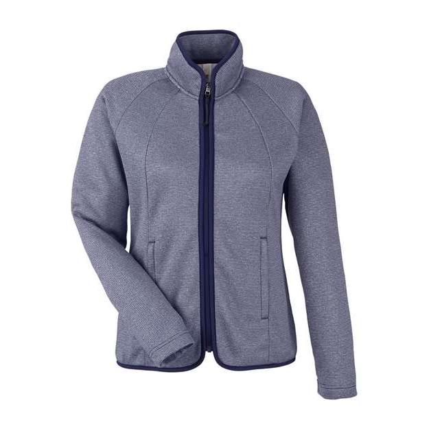 CORE365 Women's Venture Heathered Stripe Full-Zip Jacket