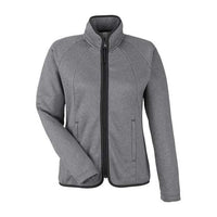 CORE365 Women's Venture Heathered Stripe Full-Zip Jacket