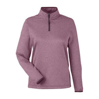 CORE365 Women's Venture Heathered Stripe Quarter-Zip Pullover