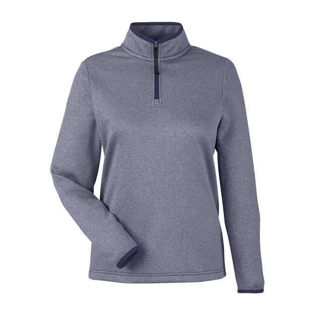 CORE365 Women's Venture Heathered Stripe Quarter-Zip Pullover