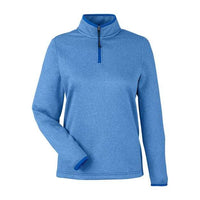 CORE365 Women's Venture Heathered Stripe Quarter-Zip Pullover