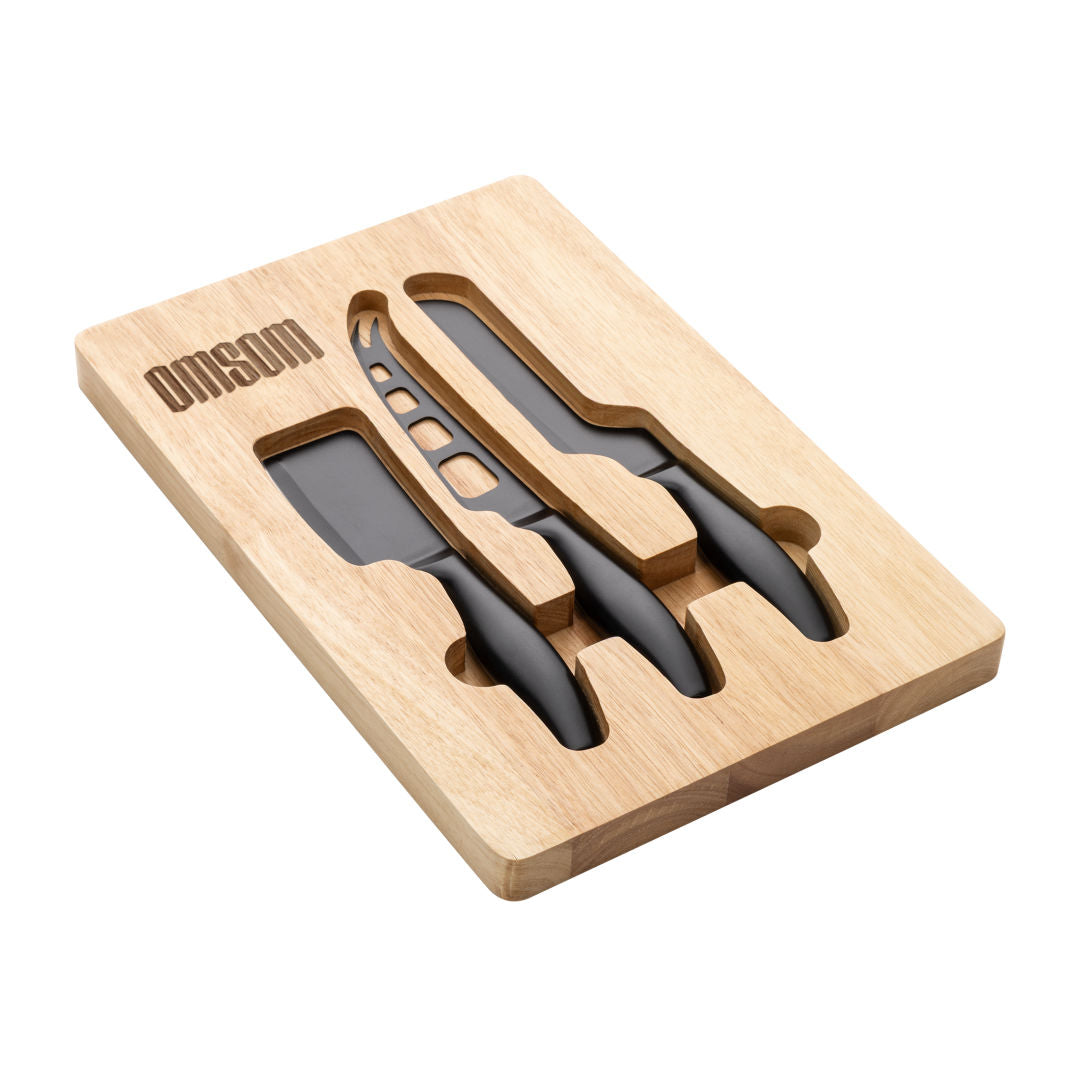 Custom Logo Barossa Serving Board w/3 Cheese Knives