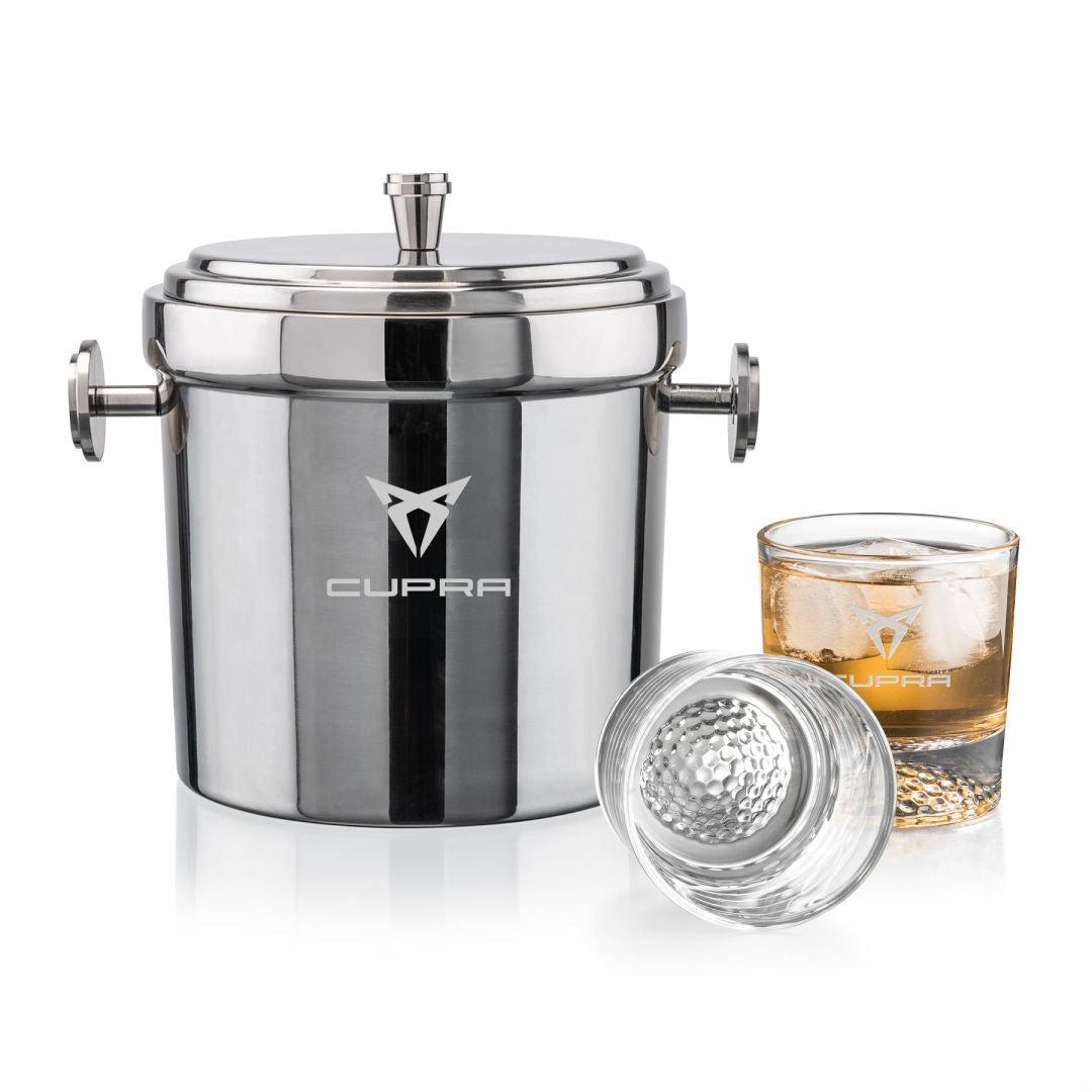 Custom Logo Catania Ice Bucket & Fairway On-the-Rocks Set