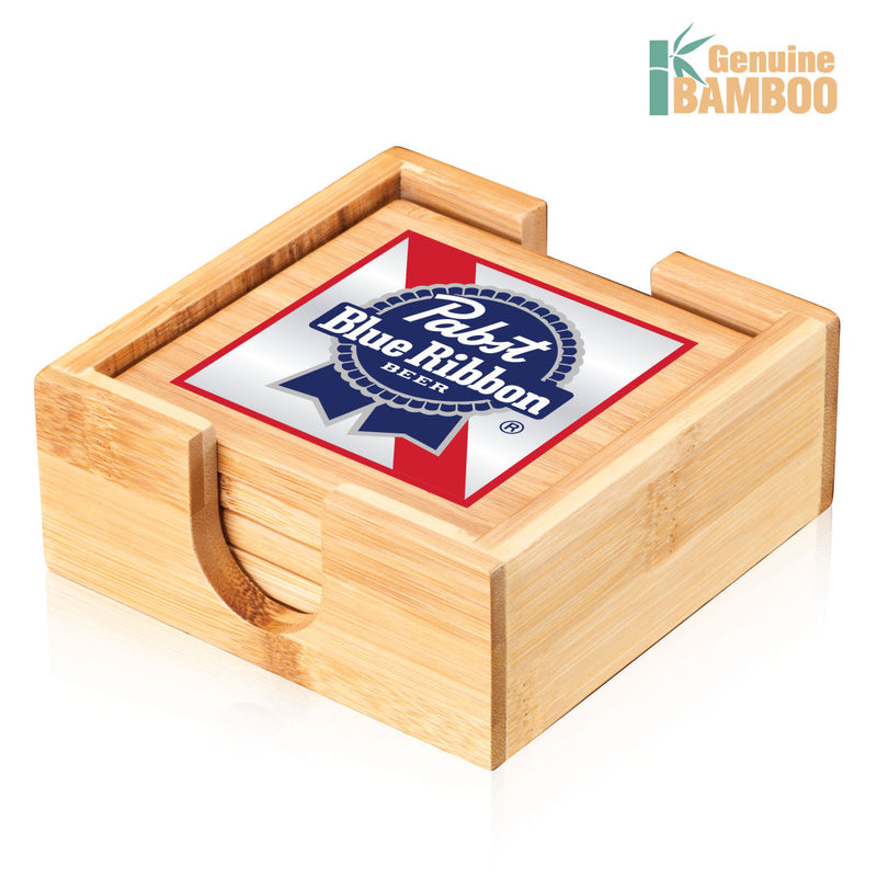 Custom Logo Fairfax Bamboo Coasters Set - Set of 4