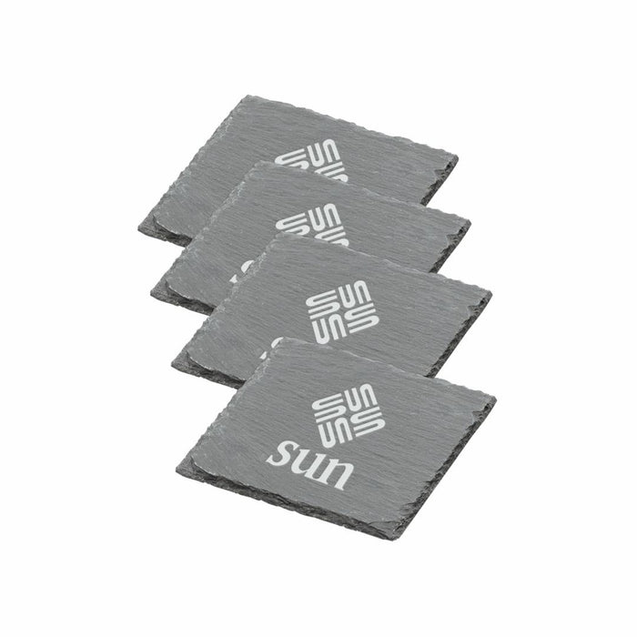 Custom Logo Hemingway Slate Coaster Set - 4pc