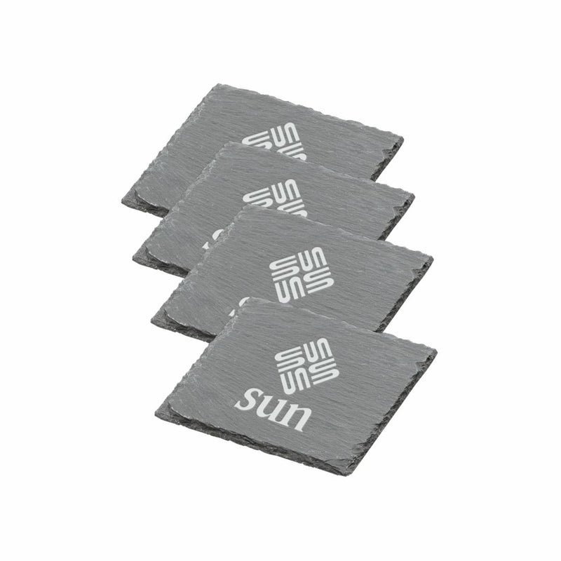 Custom Logo Hemingway Slate Coaster Set - 4pc