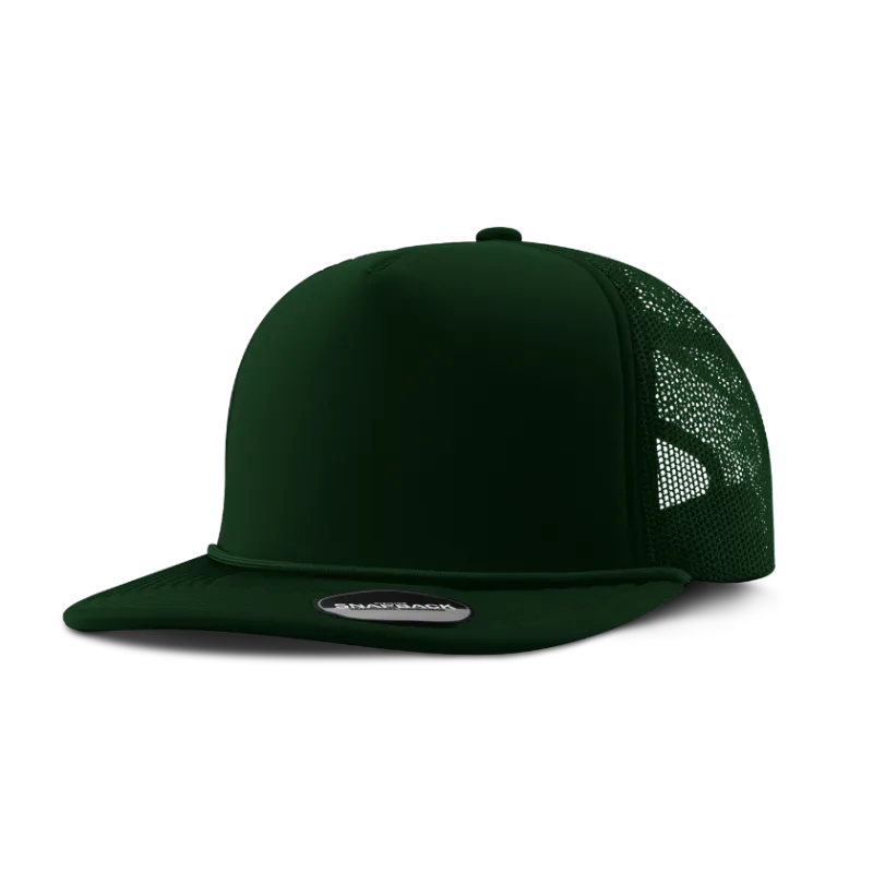 Custom Logo Traditional 5-Panel Foam Cap with Rope