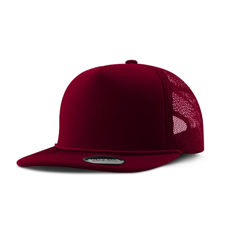 Custom Logo Traditional 5-Panel Foam Cap with Rope