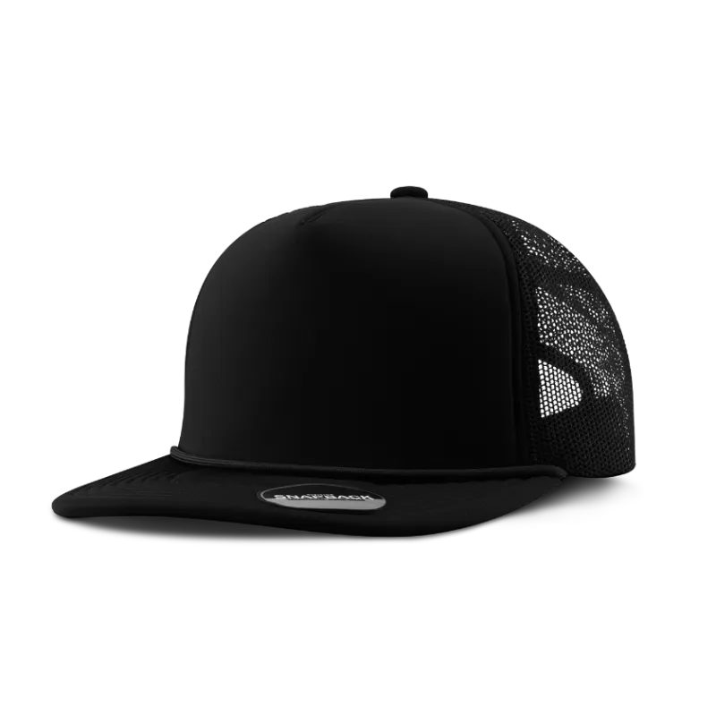 Custom Logo Traditional 5-Panel Foam Cap with Rope