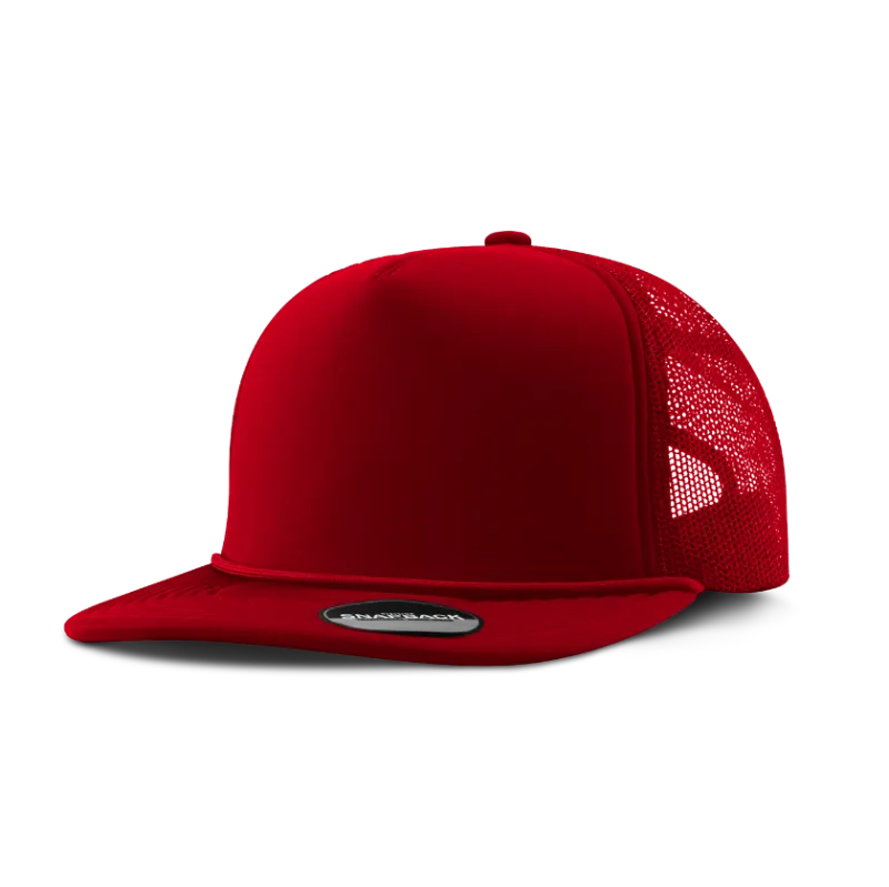 Custom Logo Traditional 5-Panel Foam Cap with Rope