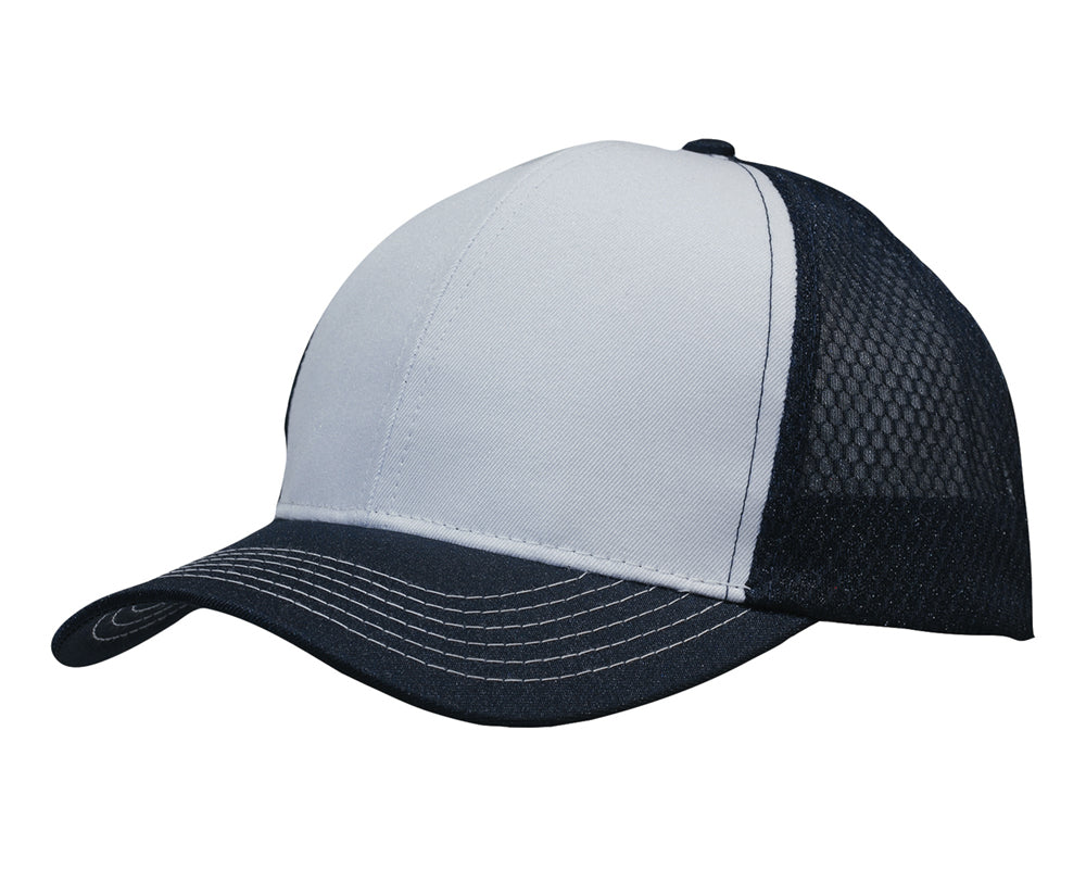 Custom Logo Headwear Canada Breathable poly twill with honeycomb mesh