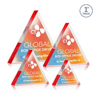 Custom Logo Spartan Triangle VividPrint™ Double Sided Award - Red