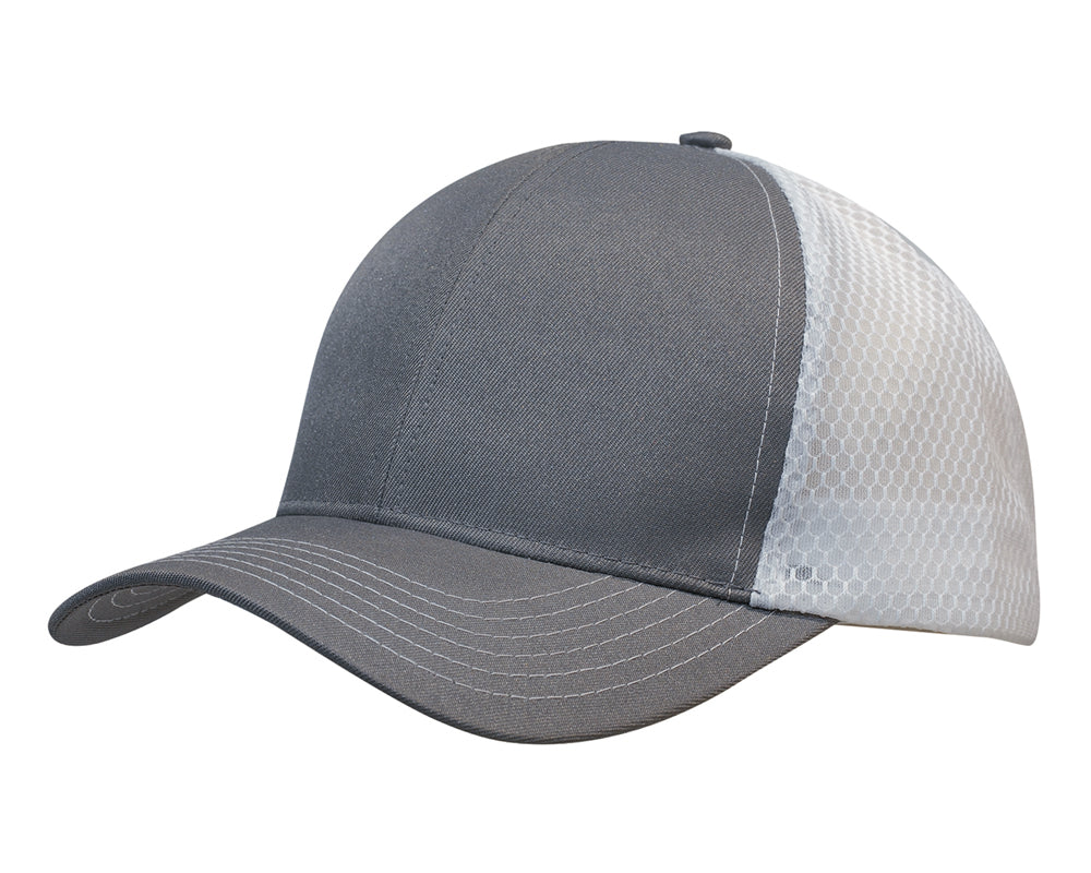 Custom Logo Headwear Canada Breathable poly twill with honeycomb mesh