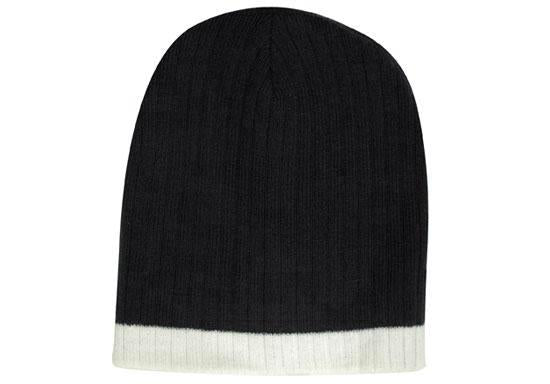 Custom Logo Headwear Canada Two Tone Cable Knit Beanie - Toque
