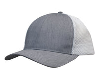 Custom Logo Headwear Canada Light Brushed Poly Cotton Marle with honeycomb mesh