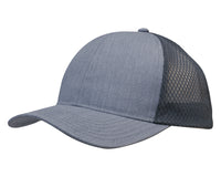Custom Logo Headwear Canada Light Brushed Poly Cotton Marle with honeycomb mesh