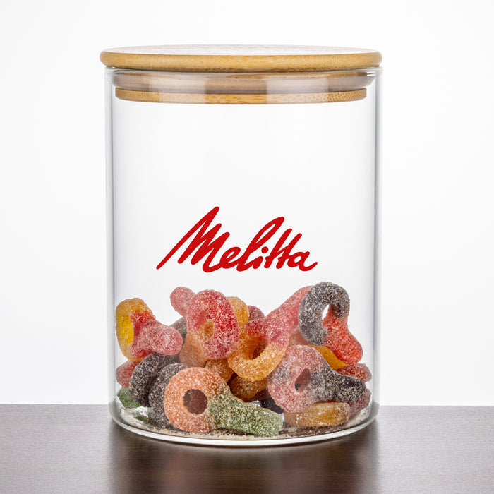 Custom Logo Aniston Jar w/Bamboo Lid - Imprinted