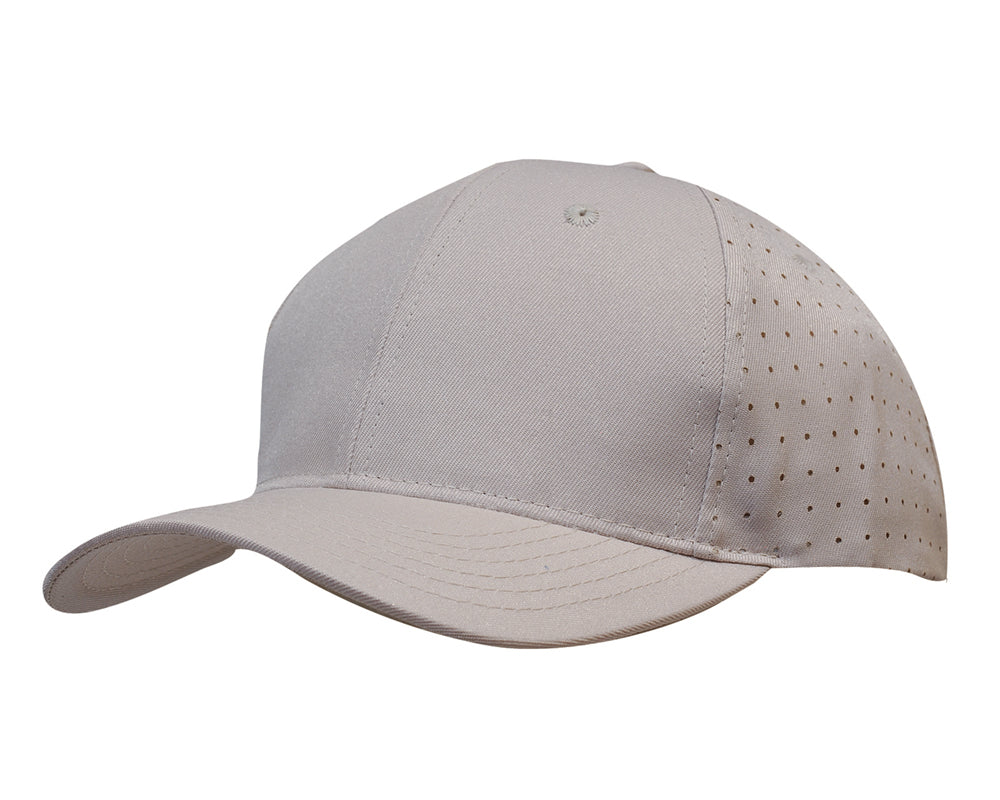 Custom Logo Headwear Canada Breathable Poly Twill with circle perforations