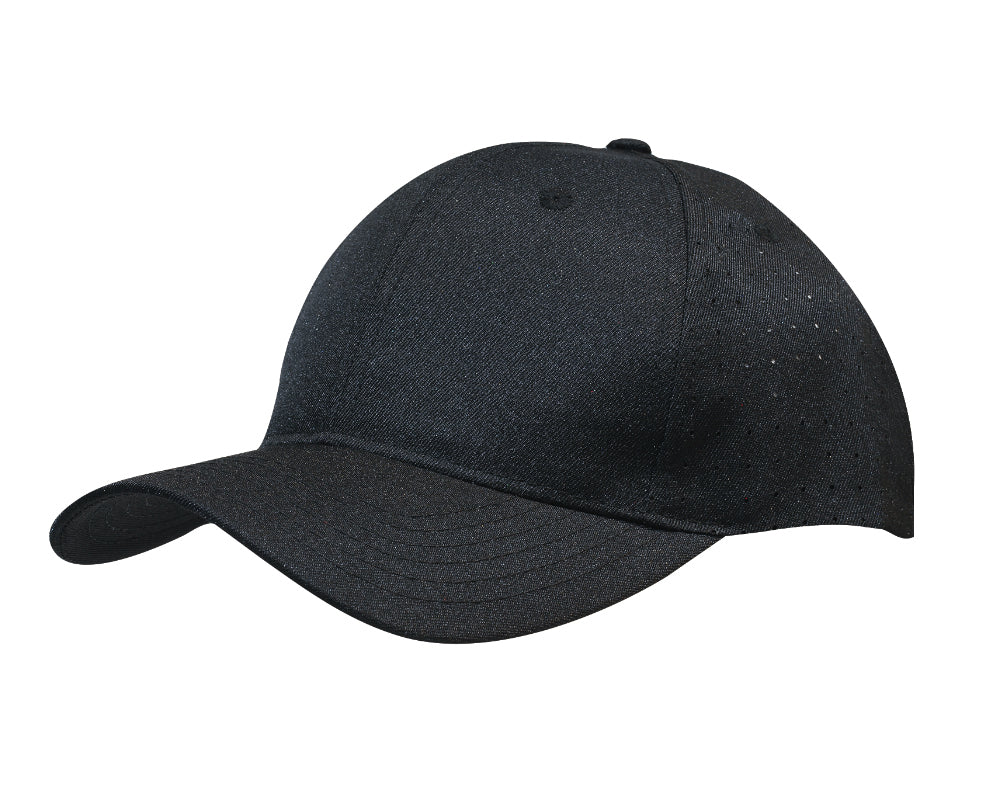 Custom Logo Headwear Canada Breathable Poly Twill with circle perforations