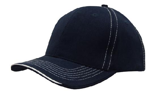 Custom Logo Headwear Canada Brushed Heavy Cotton with Contrasting Stitching and Open Lip Sandwich