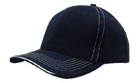 Custom Logo Headwear Canada Brushed Heavy Cotton with Contrasting Stitching and Open Lip Sandwich