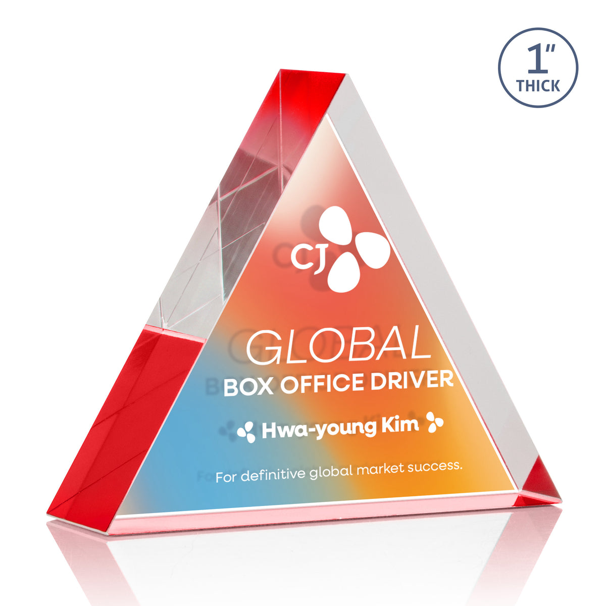 Custom Logo Spartan Triangle VividPrint™ Double Sided Award - Red