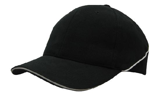 Custom Logo Headwear Canada Brushed Heavy Cotton with Crown Piping and Sandwich