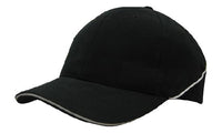 Custom Logo Headwear Canada Brushed Heavy Cotton with Crown Piping and Sandwich