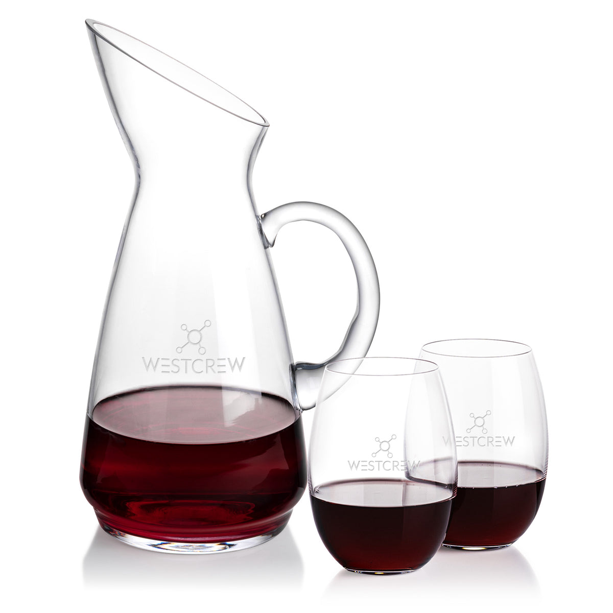 Custom Logo Taroni Carafe & Carlita Stemless Wine