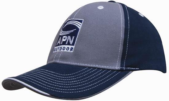 Custom Logo Headwear Canada Brushed Heavy Cotton Two Tone Cap with Contrasting Stitching and Open Lip Sandwich