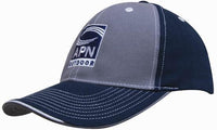 Custom Logo Headwear Canada Brushed Heavy Cotton Two Tone Cap with Contrasting Stitching and Open Lip Sandwich