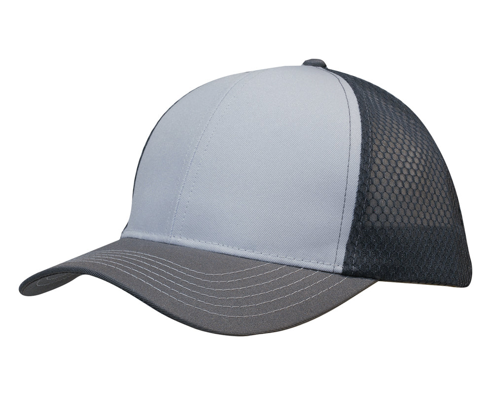 Custom Logo Headwear Canada Breathable poly twill with honeycomb mesh