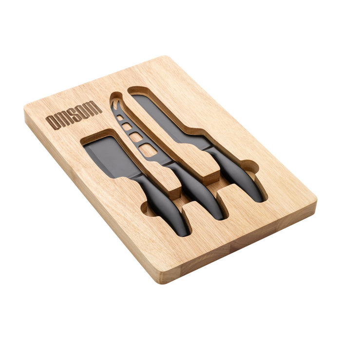 Custom Logo Barossa Serving Board w/3 Cheese Knives