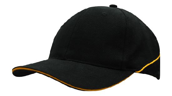 Custom Logo Headwear Canada Brushed Heavy Cotton with Crown Piping and Sandwich
