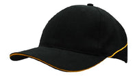 Custom Logo Headwear Canada Brushed Heavy Cotton with Crown Piping and Sandwich