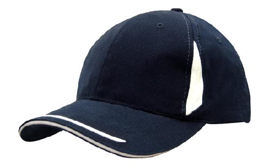 Custom Logo Headwear Canada Brushed Heavy Cotton with Crown Inserts, Peak Trim & Sandwich