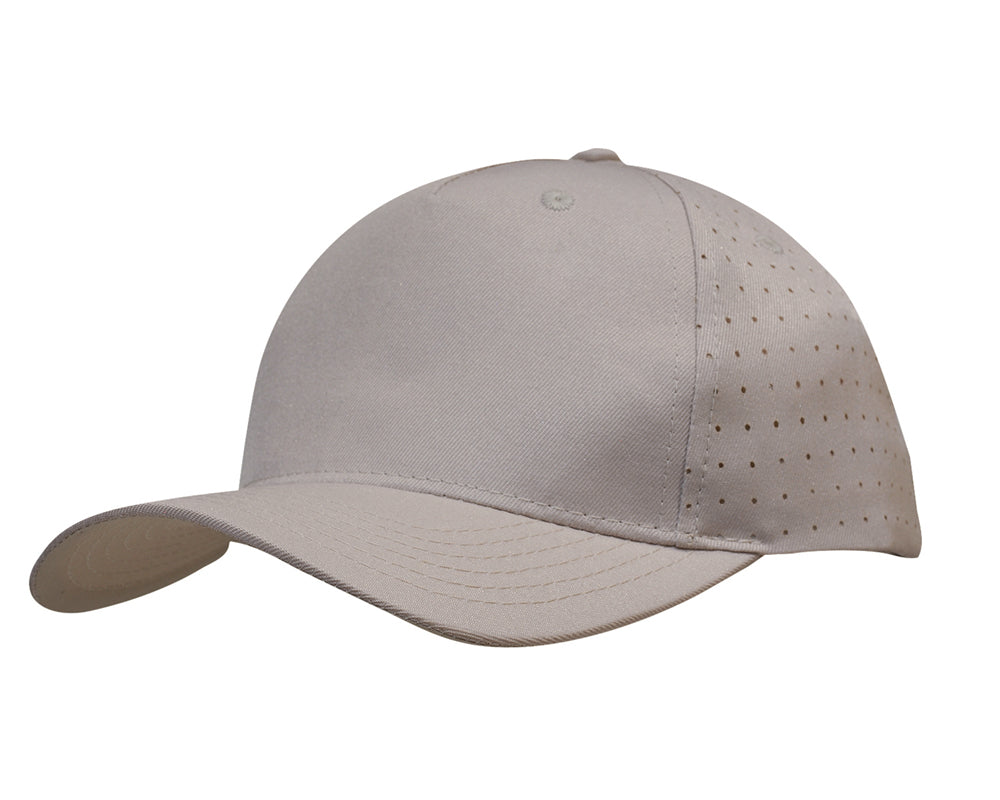 Custom Logo Headwear Canada Breathable Poly Twill with circle perforations