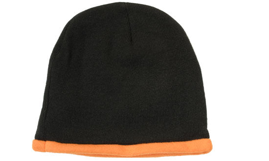 Custom Logo Headwear Canada Roll Down Acrylic & Polar Fleece Beanie - Toque