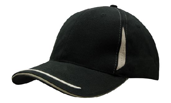 Custom Logo Headwear Canada Brushed Heavy Cotton with Crown Inserts, Peak Trim & Sandwich
